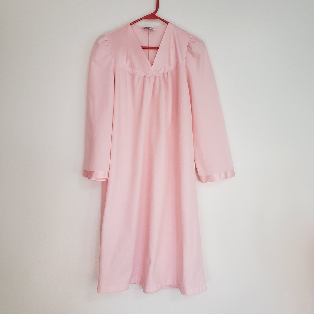 Vintage Vanity Fair Nightgown House Coat Pink Womens Small Granny